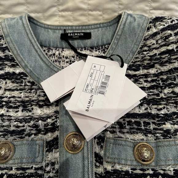 Balmain Denim and Tweed blazer jacket - Picture 3 of 9